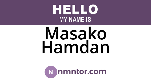 Masako Hamdan