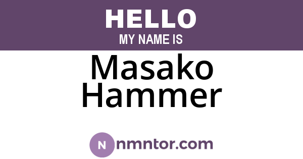 Masako Hammer