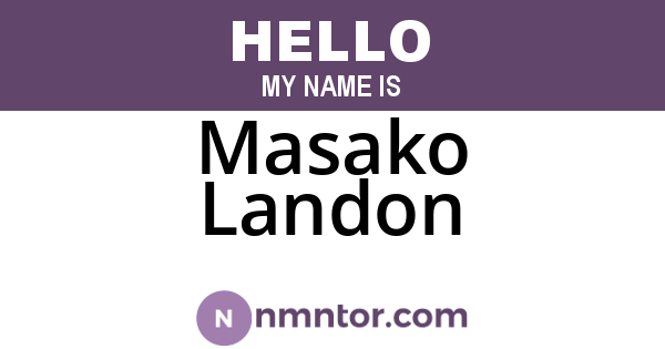 Masako Landon