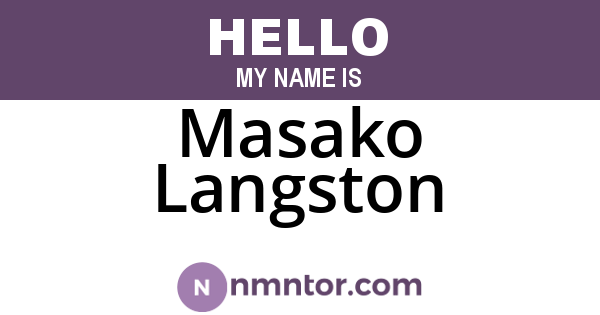Masako Langston