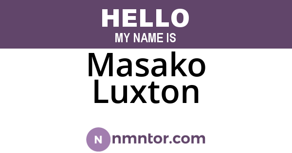 Masako Luxton