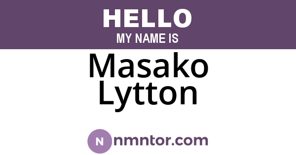 Masako Lytton