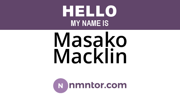 Masako Macklin