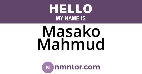 Masako Mahmud