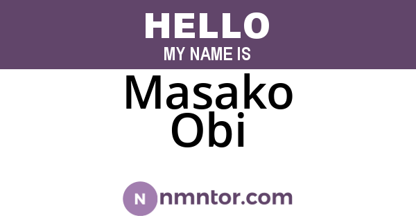 Masako Obi