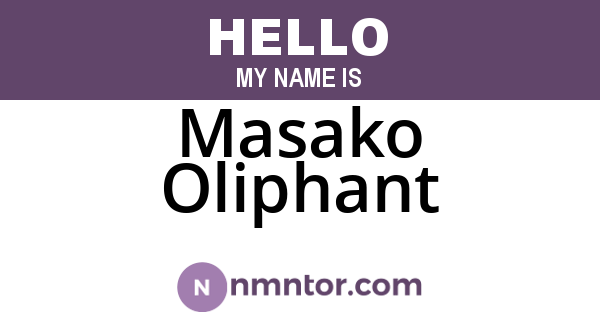 Masako Oliphant