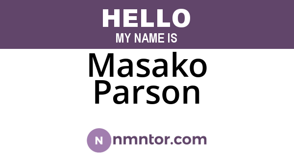 Masako Parson