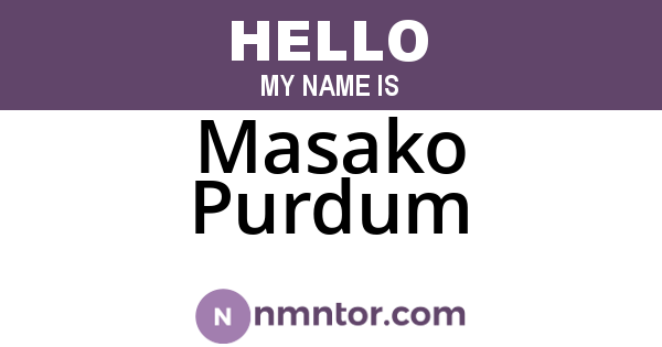 Masako Purdum
