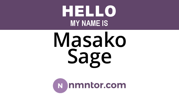 Masako Sage