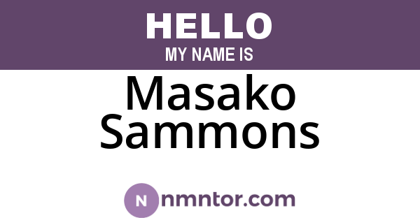 Masako Sammons