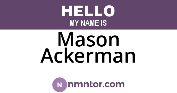 Mason Ackerman