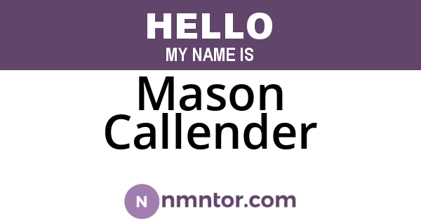 Mason Callender