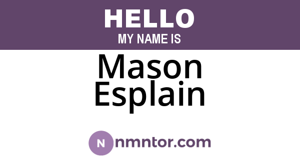 Mason Esplain
