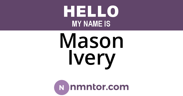 Mason Ivery