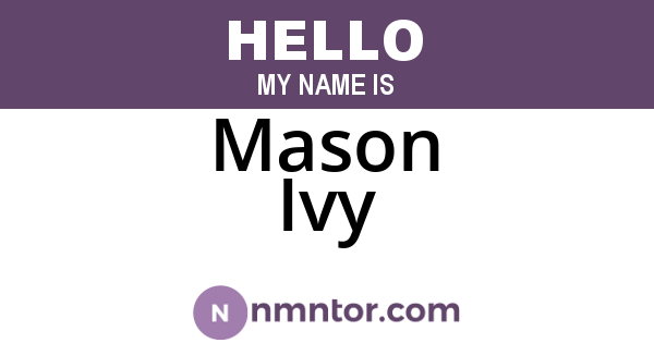 Mason Ivy