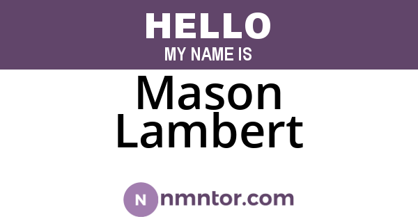 Mason Lambert