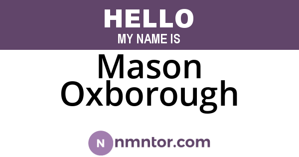 Mason Oxborough