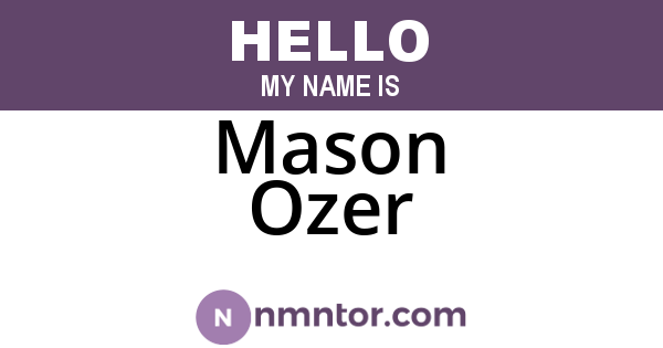 Mason Ozer