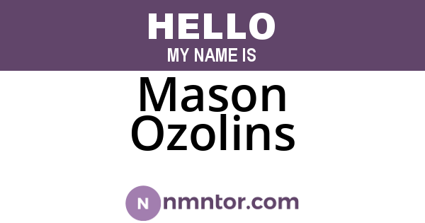 Mason Ozolins