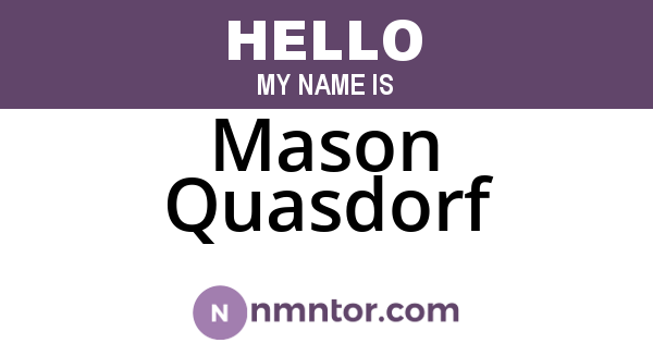 Mason Quasdorf