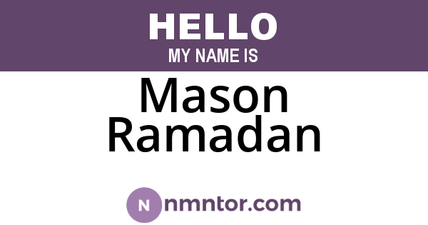 Mason Ramadan