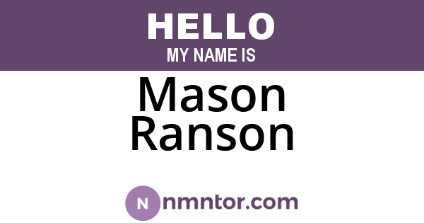 Mason Ranson