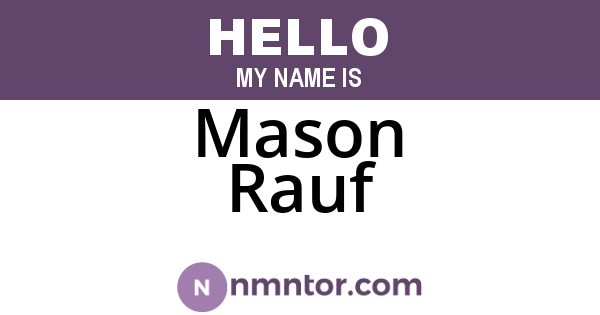 Mason Rauf