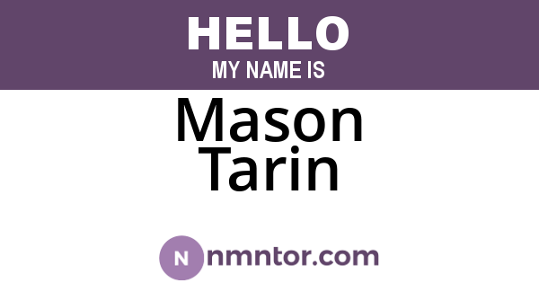 Mason Tarin