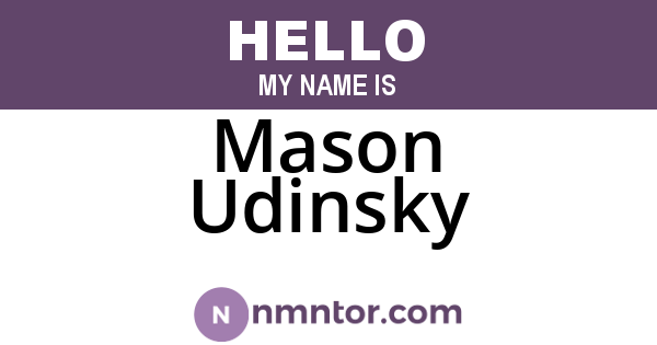 Mason Udinsky