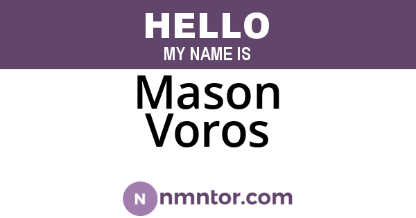 Mason Voros