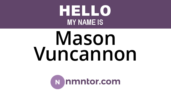 Mason Vuncannon