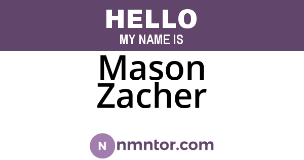 Mason Zacher