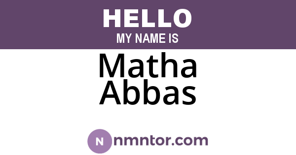 Matha Abbas