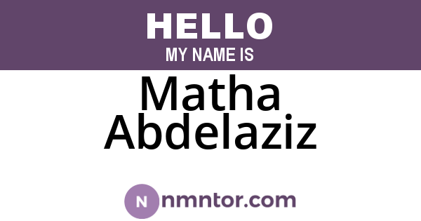 Matha Abdelaziz