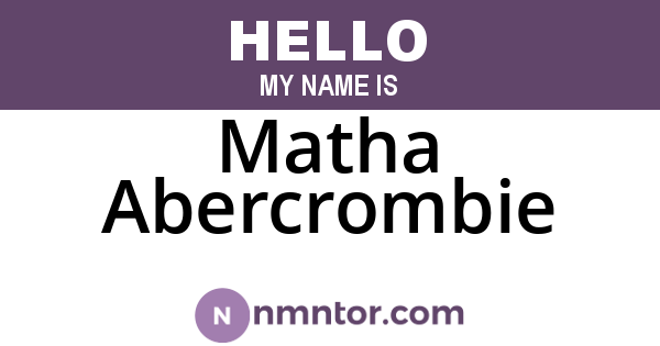 Matha Abercrombie
