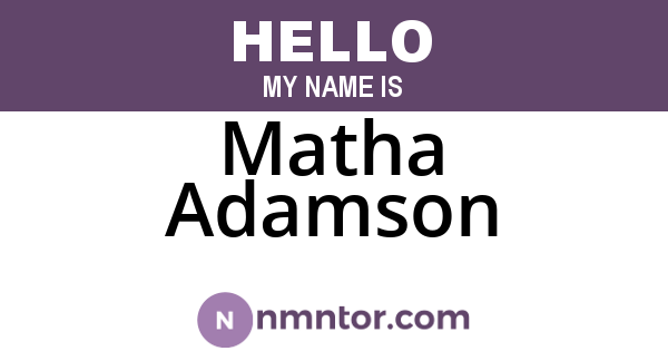 Matha Adamson
