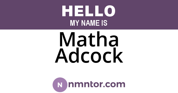 Matha Adcock