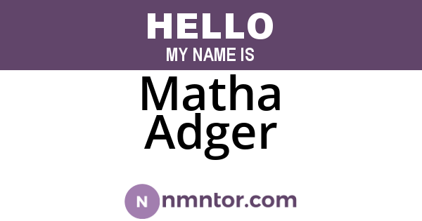Matha Adger