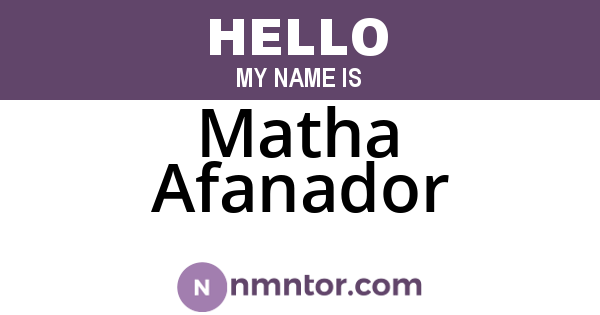 Matha Afanador