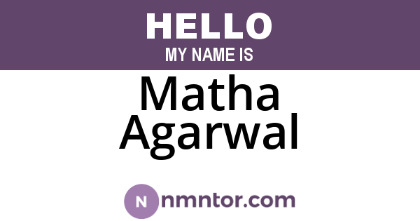 Matha Agarwal