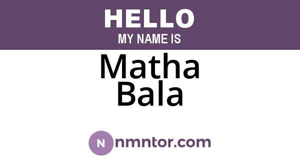 Matha Bala