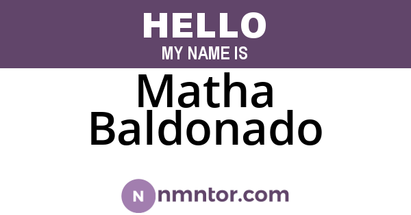 Matha Baldonado