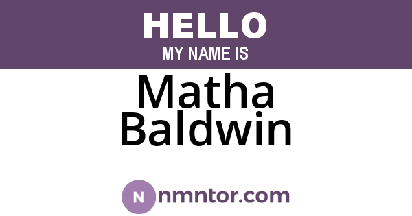 Matha Baldwin