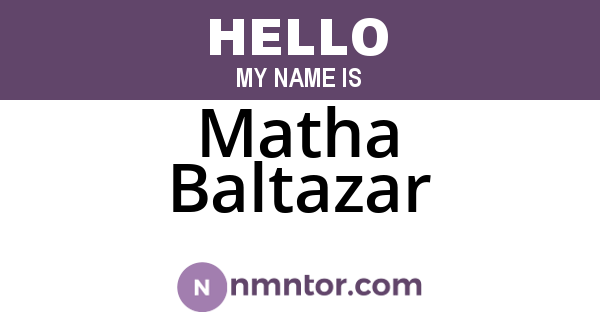 Matha Baltazar