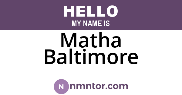Matha Baltimore