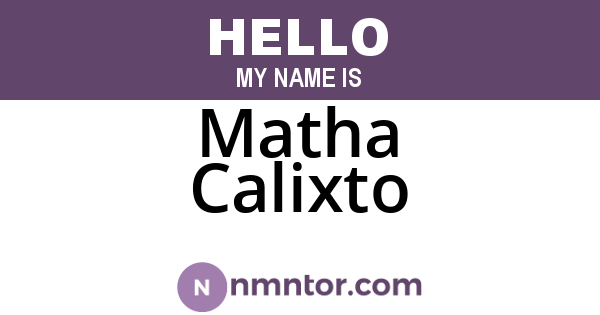 Matha Calixto