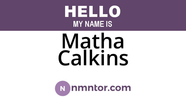 Matha Calkins