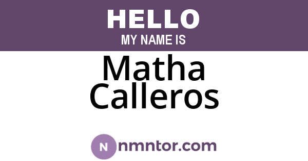 Matha Calleros