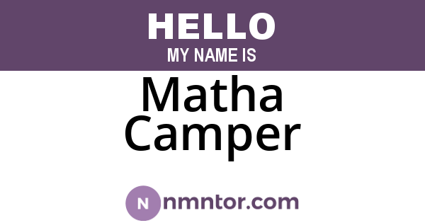 Matha Camper