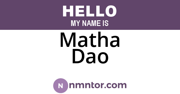 Matha Dao